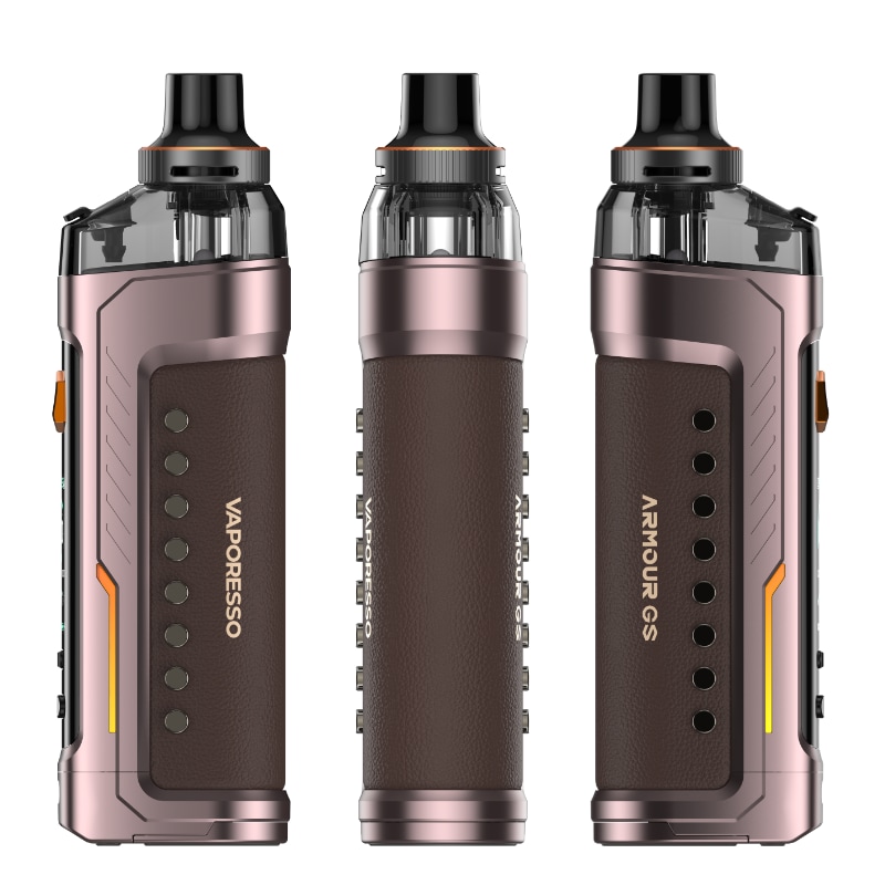 PROFIL ET ÉCRAN DU POD ARMOUR GS DTL VAPORESSO BROWN